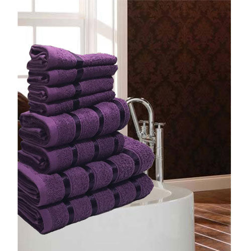 8 Piece Luxurious Egyptian Purple Towel Bale