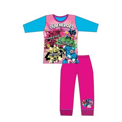 Girls Cartoon Character Marvel Long Sleeve Pyjama Set