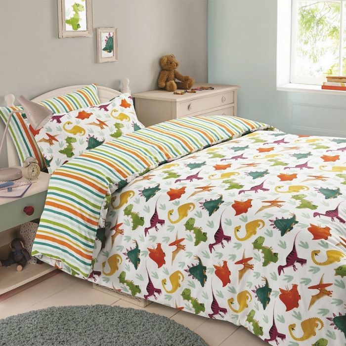 Dinosaur Multi Coloured Duvet Cover Set