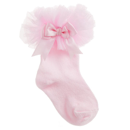 3 Pairs Baby Girls Tutu Frill Socks Pink