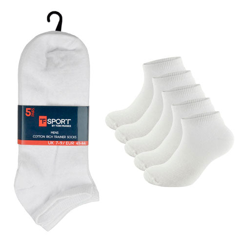 15 Pairs Mens White Trainer Socks