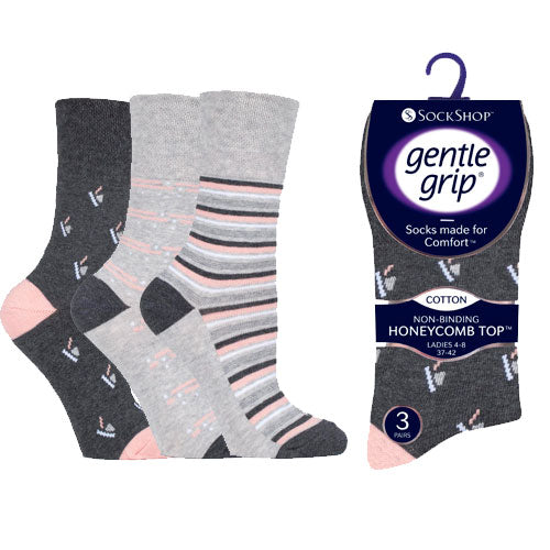 Ladies Gentle Grip Socks City Blush