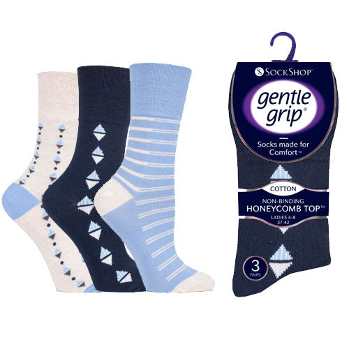 Ladies Gentle Grip Socks Summit Stripe