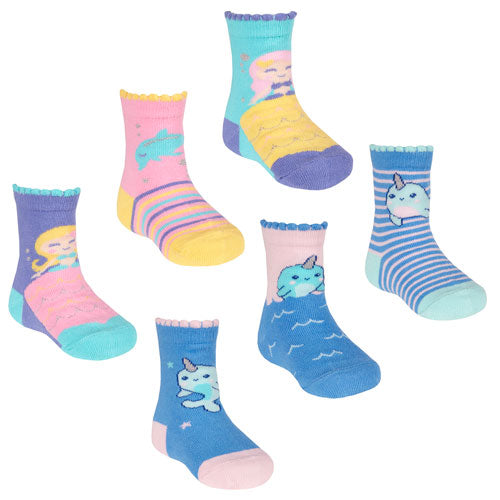 3 Pairs Baby Girls Mermaid Whale Socks