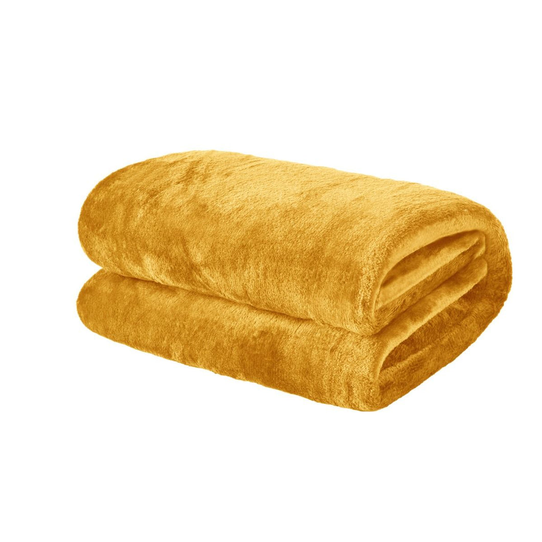 Brentfords Supersoft Ochre Throw 120 x 150cm