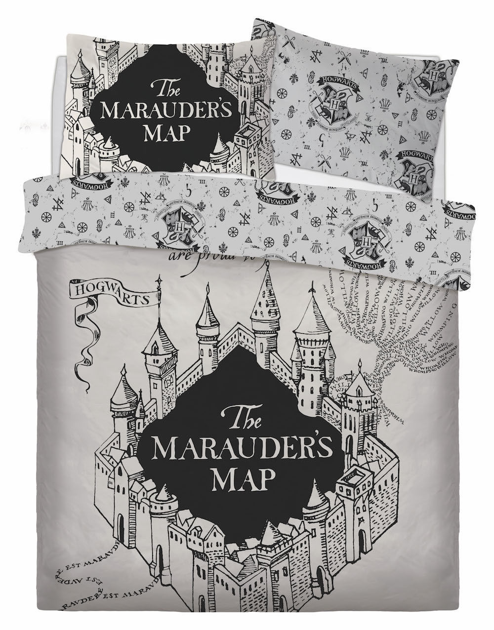 Harry Potter MARAUDERS MAP Double Panel Duvet Set