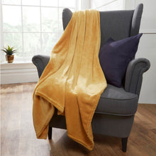 Load image into Gallery viewer, Brentfords Supersoft Ochre Throw 120 x 150cm
