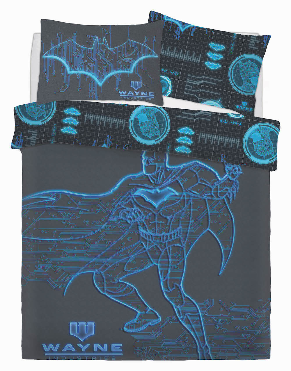 Batman WAYNE INDUSTRIES Double Panel Duvet Set