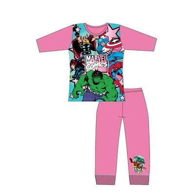 Girls Cartoon Character Marvel Comics Long Sleeve Pyjama Set