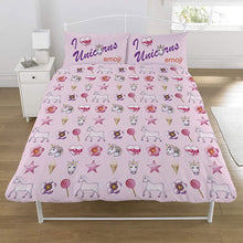 Load image into Gallery viewer, Emoji Unicorn &amp; Mermaid Reversible Duvet Set
