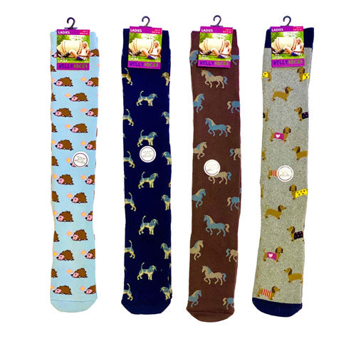 4 Pairs Ladies Welly Socks