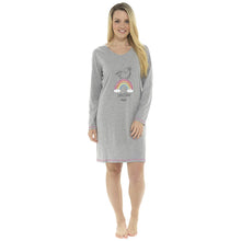 Load image into Gallery viewer, Ladies Glittery Unicorn Print Nightie
