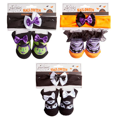 Baby Halloween Socks With Headband