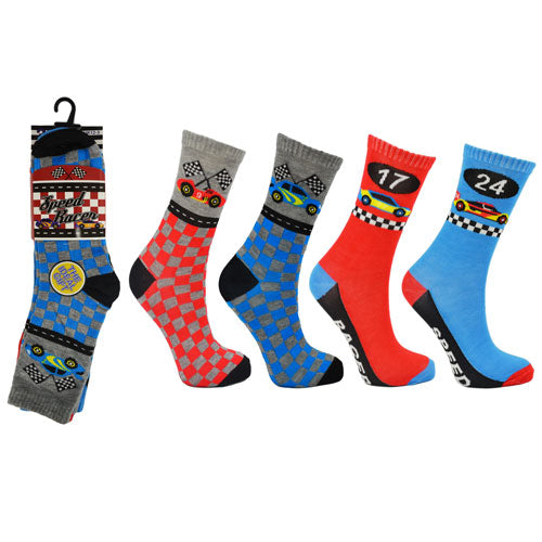 3 Pairs Speed Racer Childrens Novelty Socks Size 3-5