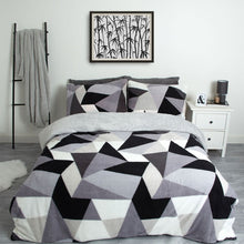 Load image into Gallery viewer, Dreamscene Shapes Teddy Fleece Duvet Cover Set - Grey
