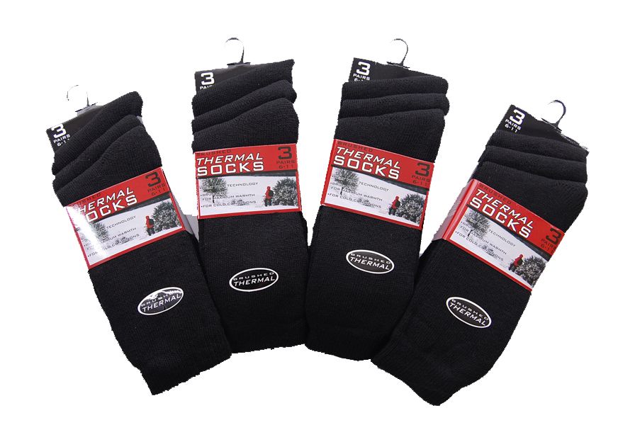 6 Pairs Mens Brushed Thermal Socks