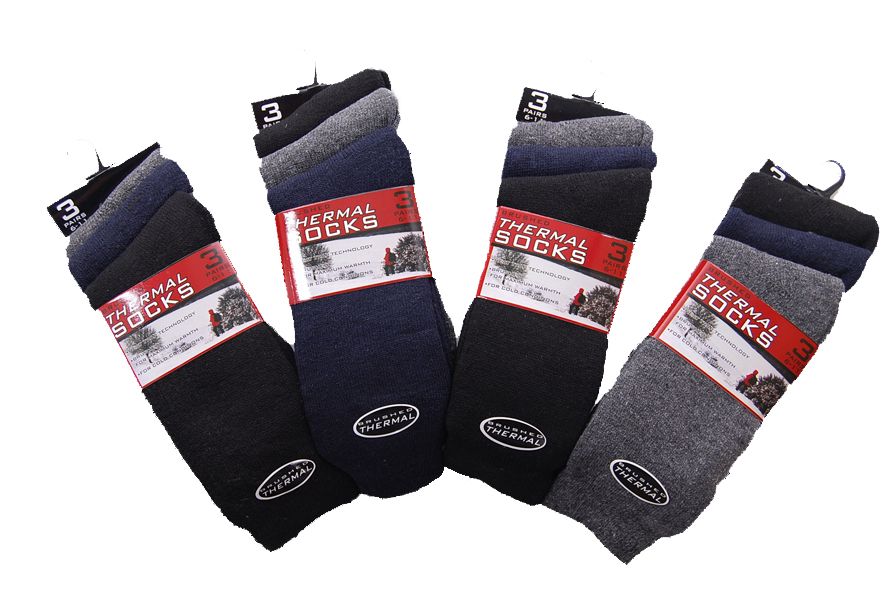 6 Pairs Mens Brushed Thermal Socks