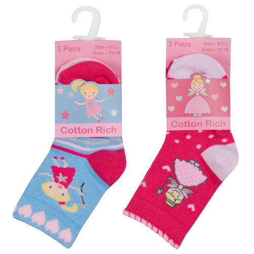 Baby Girls 3 Pack Socks Fairy - Princess