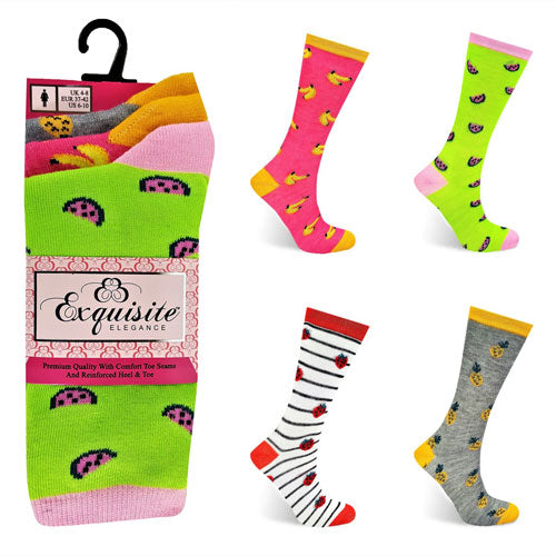 Ladies Exquisite Computer Socks Tutti Fruity