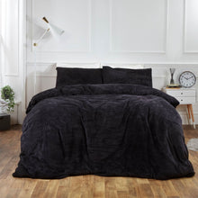 Load image into Gallery viewer, Brentfords Teddy Fleece Duvet Cover Set - Black
