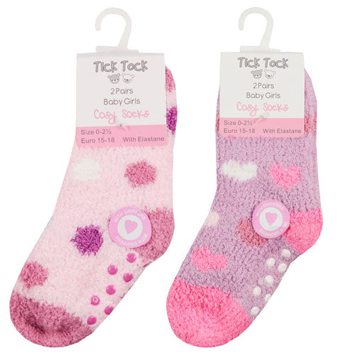 Baby Girls 4 Pack Cosy Socks With Grippers