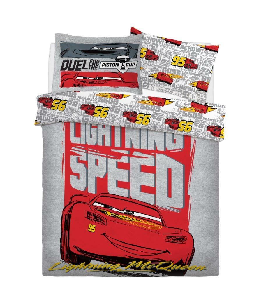 Disney Cars LIGHTNING SPEED Double PANEL Duvet Cover Set