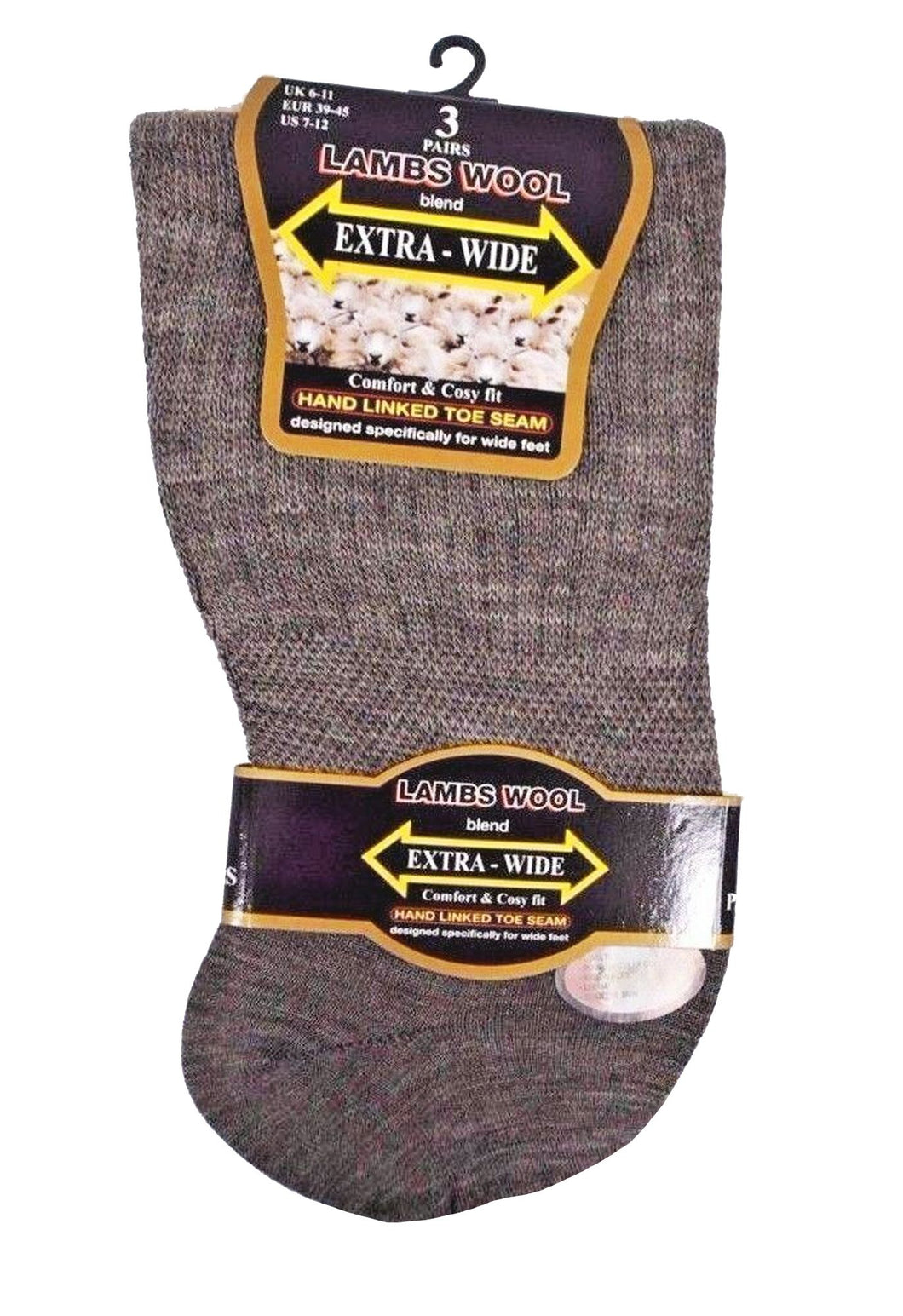 Mens Extra Wide Diabetic Lambswool Sock