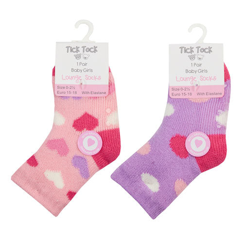 Baby Girls 2 Pairs Lounge Socks With Grippers