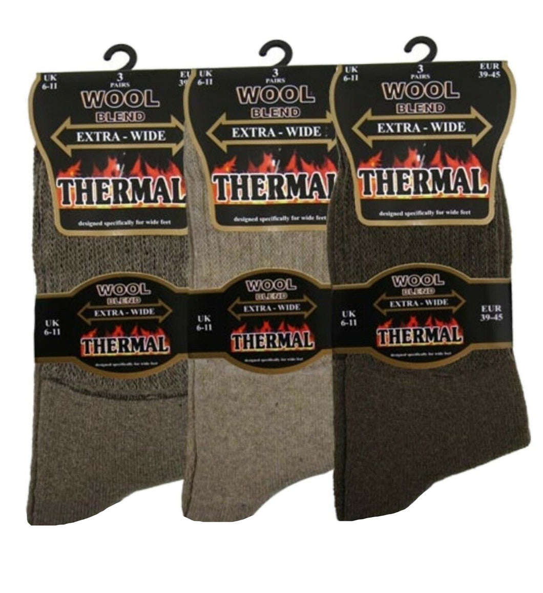 Mens Thermal Extra Wide Diabetic Wool Sock