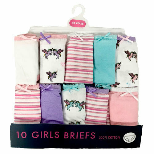 10 Pack Girls Unicorn Underwear