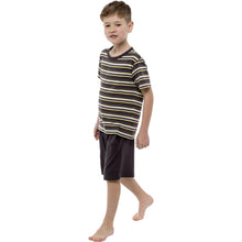 Load image into Gallery viewer, Boys Jersey striped Top &amp; Shorts Pyjama Set
