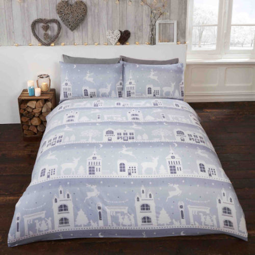 Reindeer Road Silver Christmas Duvet Set