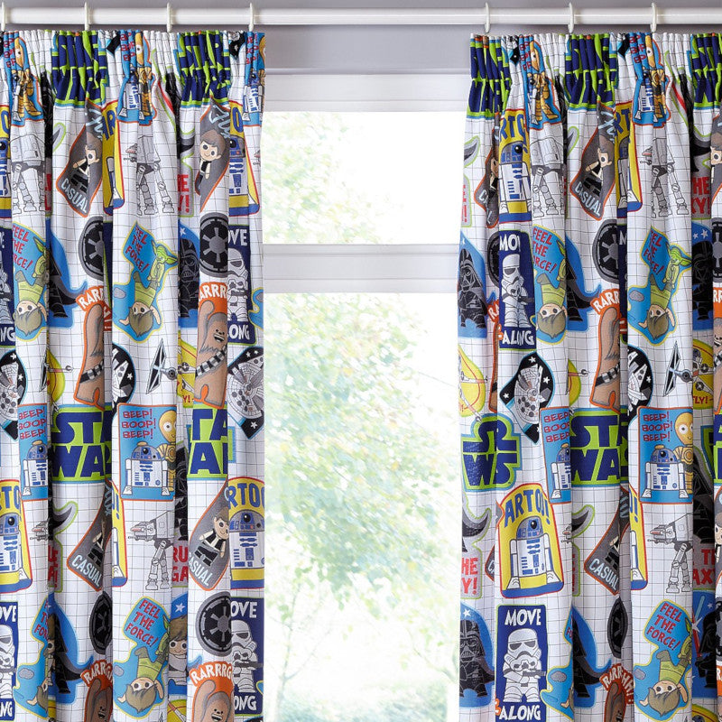 Star Wars Sticker Print Ready Made Curtains 66