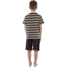 Load image into Gallery viewer, Boys Jersey striped Top &amp; Shorts Pyjama Set
