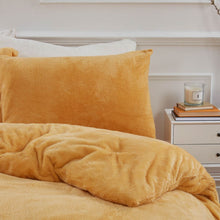 Load image into Gallery viewer, Brentfords Teddy Fleece Duvet Cover Set - Ochre
