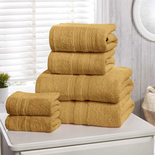 6 Piece Hotel Quality Ochre Towel Bale