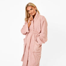 Load image into Gallery viewer, Brentfords Luxury 100% Cotton Pink Dressing Gown Robe
