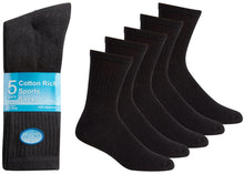 Load image into Gallery viewer, 5 Pairs Mens Cotton Rich BIG FOOT Sport Sock Size 12-14
