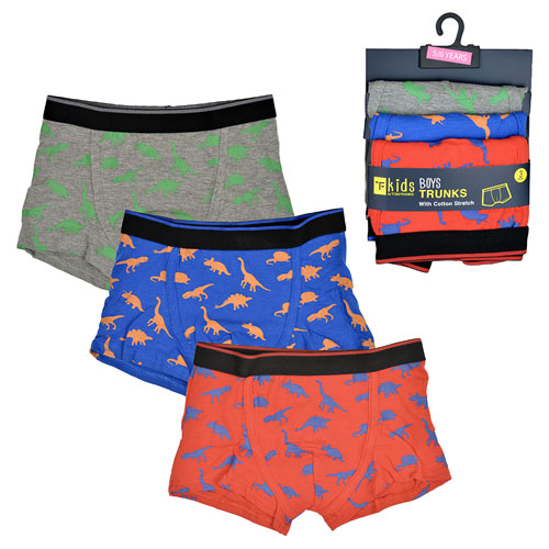 3 Pack Dinosaur Boy Boxers