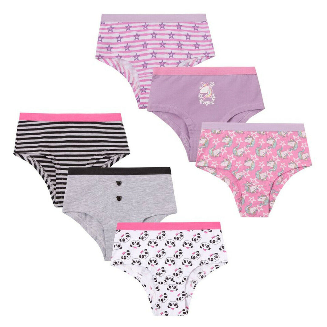 3 Pack Girls Panda Unicorn Underwear