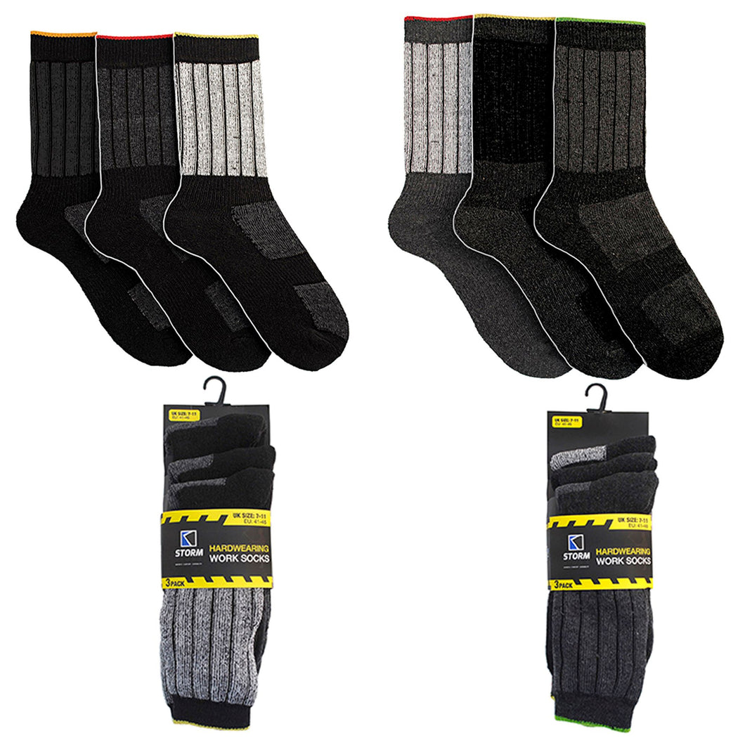 Men's Hard Wearing Crew Ankle Work Socks