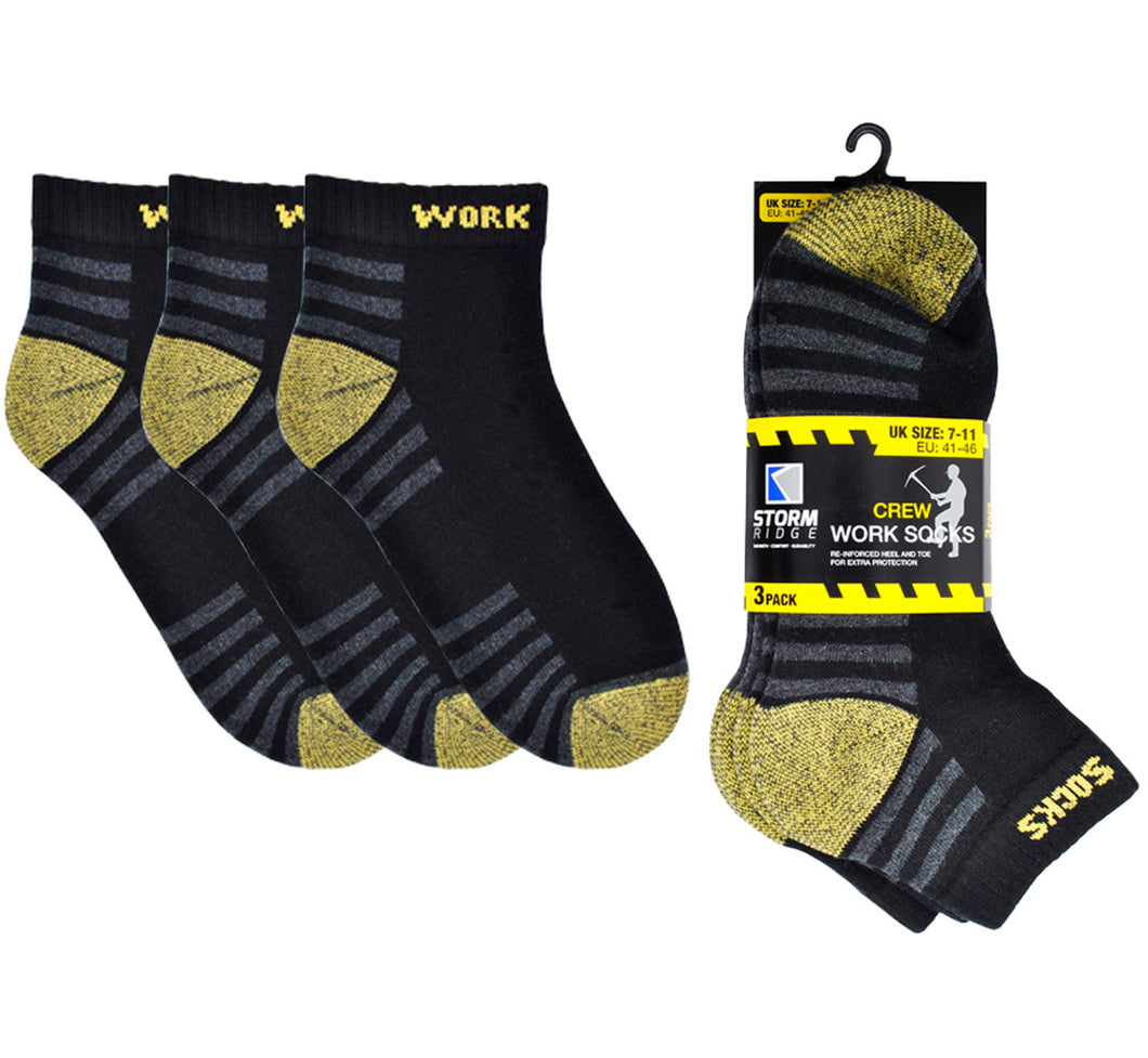 Men's Hard Wearing Crew Ankle Work Socks