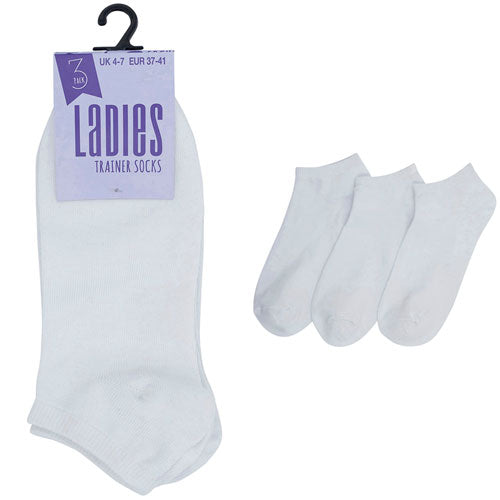 Ladies Black Plain Trainer Socks