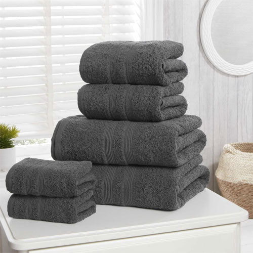 6 Piece Hotel Quality Blush Charcoal Towel Bale