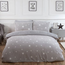 Load image into Gallery viewer, Dreamscene Star Teddy Fleece Duvet Cover Set - Grey
