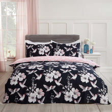 Load image into Gallery viewer, Dreamscene Hummingbirds Duvet Cover Set - Navy/Blush
