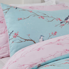 Load image into Gallery viewer, Dreamscene Blossom Bird Duck Egg Duvet Set
