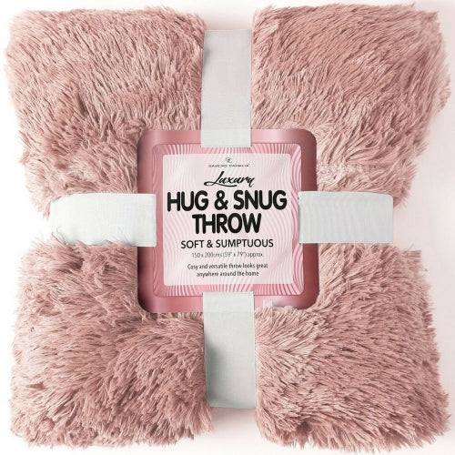 Luxury Hug & Snug Sumptuous Fluffy Fleece Double Bed Blanket Throw