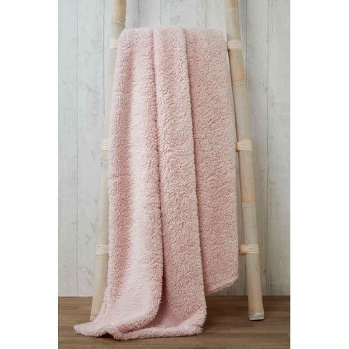 Soft and Cosy Teddy Blush Pink Blanket Throw  200 x 240cm