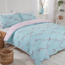 Load image into Gallery viewer, Dreamscene Blossom Bird Duck Egg Duvet Set
